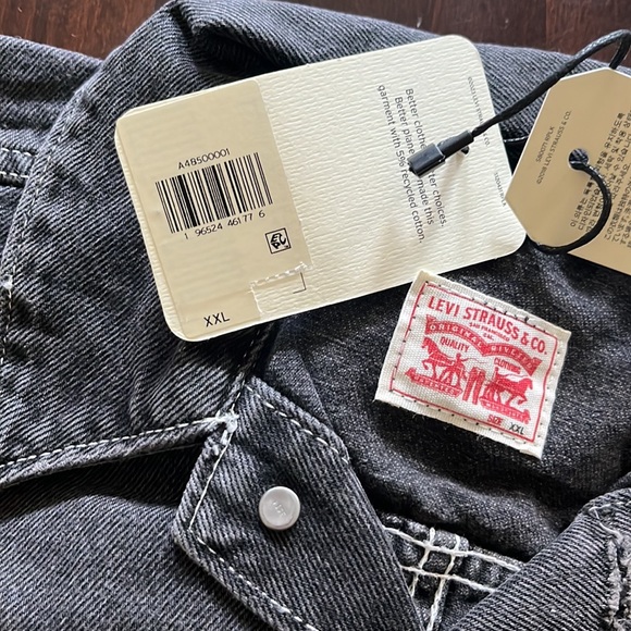 Levi's Sleeveless Denim Jumpsuit in Black "Thank you very Little" - Picture 11 of 11